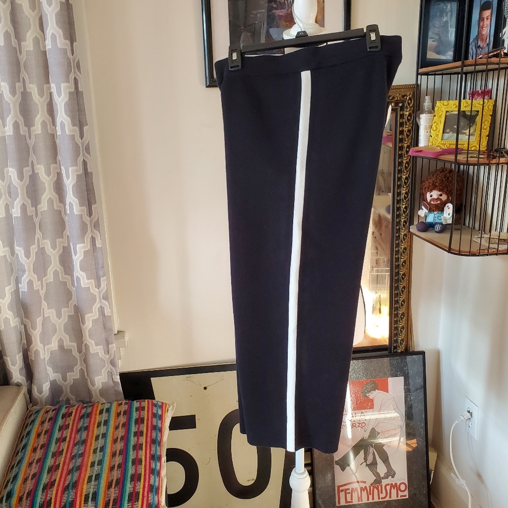 Pure Navy Wide Leg Cropped Pants